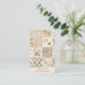 Pastell-Beige-Quilt-Patchwork-Handmade-Kleidung Visitenkarte (Stehend Vorderseite)