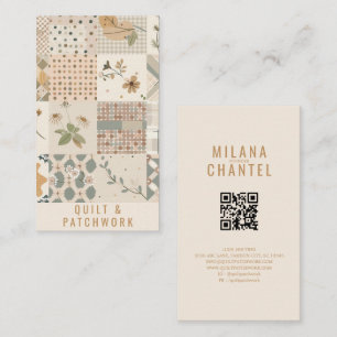 Pastell-Beige-Quilt-Patchwork-Handmade-Kleidung  Visitenkarte