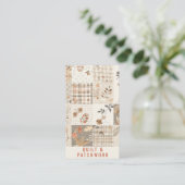Pastell-Beige-Quilt-Patchwork-Handmade-Kleidung  Visitenkarte (Stehend Vorderseite)