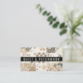 Pastell-Beige-Quilt-Patchwork-Handmade-Kleidung Visitenkarte (Stehend Vorderseite)