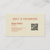 Pastell-Beige-Quilt-Patchwork-Handmade-Kleidung Visitenkarte (Rückseite)