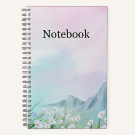 Pastell-Berg-Blumen-Deluxe-Spiral-Notizbuch  Notizblock
