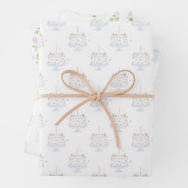 Pastell Birthday Cake Wrapping Paper Geschenkpapier Set
