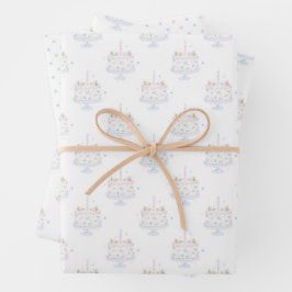 Pastell Birthday Cake Wrapping Paper Geschenkpapier Set