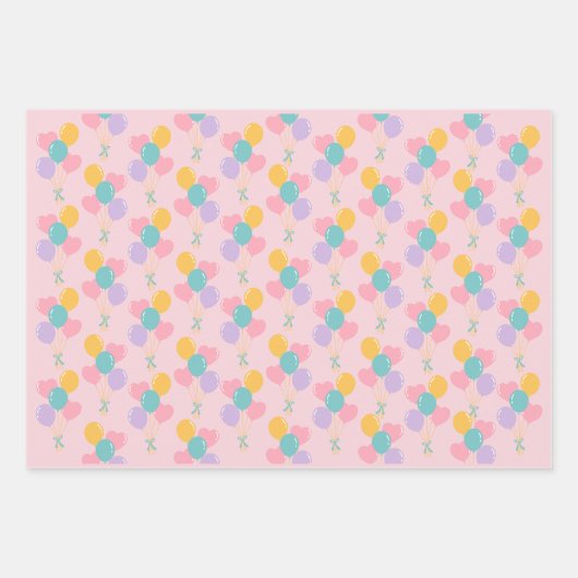 Pastell Birthday Wrapping Paper Geschenkpapier Set (Vorderseite)