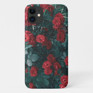 Pastell Blassgrün Rote Rosen Blumen iPhone 11 Hüll Case-Mate iPhone Hülle
