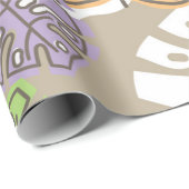 Pastell-Blätter Geschenkpapier (Rolleneckpunkt)