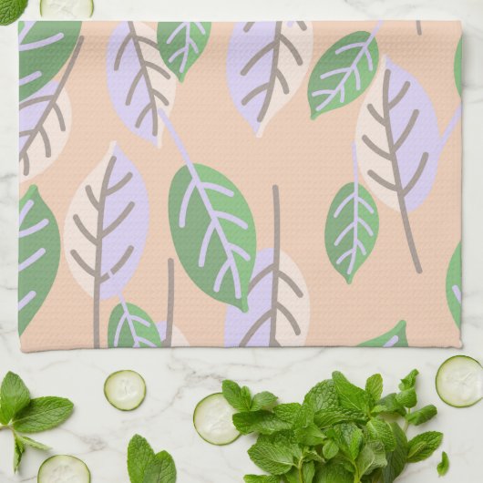 Pastell-Blätter Küchentuch (Gefaltet)
