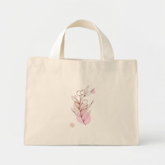 Pastell-Blätter-Tasche Mini Stoffbeutel