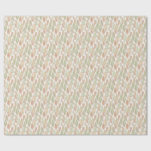 Pastell-Blattmuster Botanik Geschenkpapier (Flach)