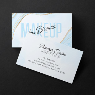 Pastell Blau Gold Glitter Achat Make-up-Artist-Sal Visitenkarte