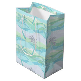 PASTELL BLAU GRÜN LILA SOMMER PALMEN MITTLERE GESCHENKTÜTE