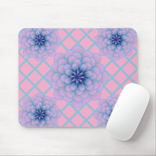 Pastell Blau Lila Blumenmuster Ästhetik Nahtlos Mousepad