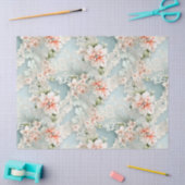 Pastell Blau & Pink Viktorianisch Florals & Lace Seidenpapier (Basteln)