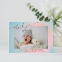 Pastell Blau Rosa Farbverlauf Schrift Baby Geburt
