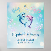 Pastell Blau Rosa Geschlechtsenthüllung für Junge  Poster (Vorne)