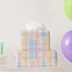 Pastell Blau Rosa Lila Kariert Geburtstag Geschenkpapier