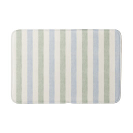 Pastell Blau-Sage-Grün Streifen Boho Farmhaus Badematte