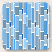Pastell Blau und Grau Muster Getränkeuntersetzer (Vorderseite)