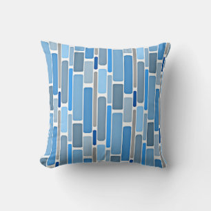 Pastell Blau und Grau Muster Kissen