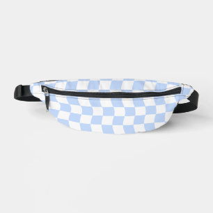Pastell Blau Weiße Retro-Schachbrettmuster Bauchtasche