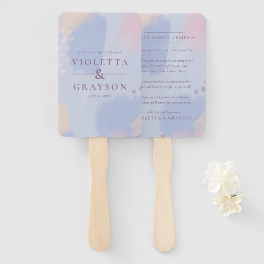 Pastell Blue Abstrakt Art Fächer (Vorne und Hinten)