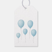 Pastell Blue Balloons & Car Geburtstagsgeschenkmar Geschenkanhänger (Rückseite)