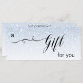 *~* Pastell Blue Rainbow Glitzer Trendy Gift Card (Vorne/Hinten)