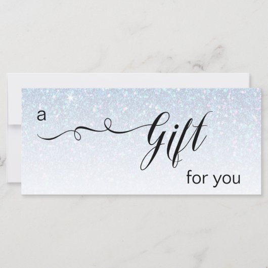*~* Pastell Blue Rainbow Glitzer Trendy Gift Card (Vorderseite)