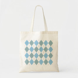 Pastell Blue Raute Muster Tote Bag Tragetasche