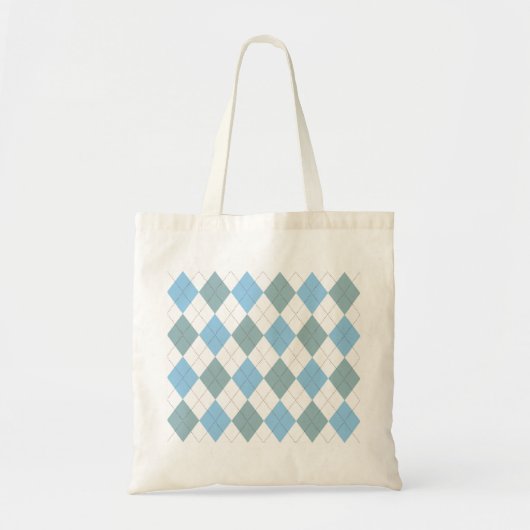 Pastell Blue Raute Muster Tote Bag Tragetasche (Vorne)
