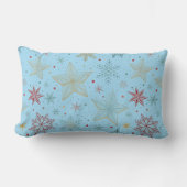 "Pastell Blue Star Pattern Lumbar Pillow Lendenkissen (Vorderseite)