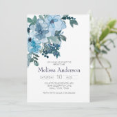 Pastell Blue Watercolor Rose Blumenblätter Brautpa (Stehend Vorderseite)