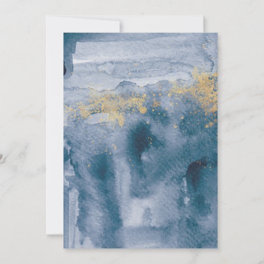 Pastell Blue Watercolor Rose Blumenblätter Brautpa (Rückseite)