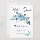 Pastell Blue Watercolor Rose Blumenblätter Brautpa (Vorderseite)