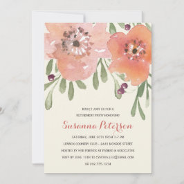 Pastell blüht | Watercolor-Blumenruhestands-Party Einladung
