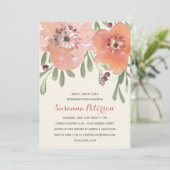 Pastell blüht | Watercolor-Blumenruhestands-Party Einladung (Stehend Vorderseite)