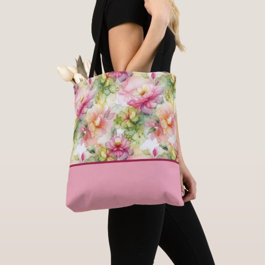 Pastell-Blume Alkoholfarbblock Tasche (Von Nahem)