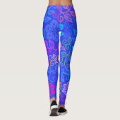 Pastell Blume Blau Leggings (Rückseite)