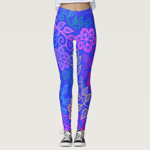 Pastell Blume Blau Leggings