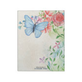 Pastell Blume & Butterfly | Pergament Notizblock (Rotiert)