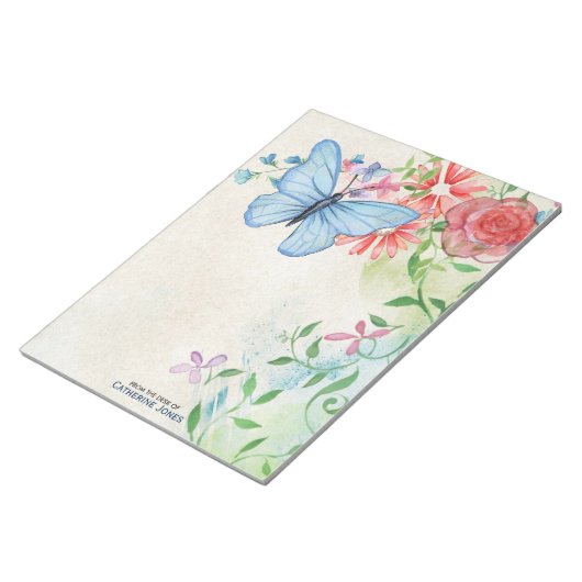 Pastell Blume & Butterfly | Pergament Notizblock (angewinkelt)