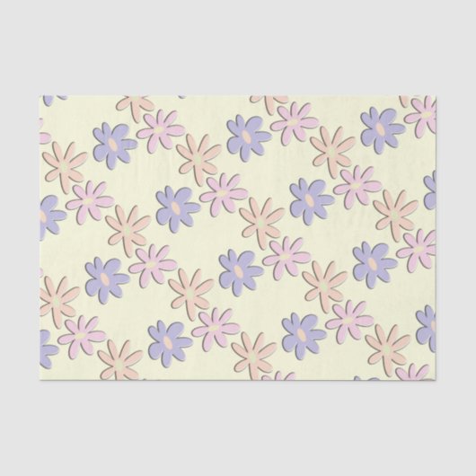 Pastell Blume Creme Seidenpapier (Vorderseite)
