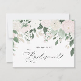Pastell Blume Glitzer werden Sie meine Bridesmaid Einladung