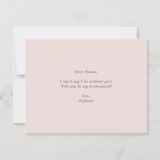 Pastell Blume Glitzer werden Sie meine Bridesmaid Einladung (Rückseite)