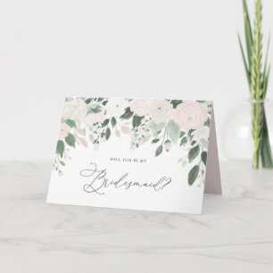 Pastell Blume Glitzer werden Sie meine Bridesmaid Karte