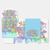 Pastell-Blume lt Blau Geschenkschachtel (Ungefaltet)