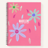 Pastell-Blume | Name Monogram | Rosa Rezept Notizblock (Vorderseite)