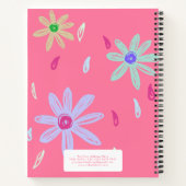 Pastell-Blume | Name Monogram | Rosa Rezept Notizblock (Rückseite)