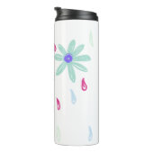 Pastell-Blume | Name Monogram Thermosbecher (Nach rechts gedreht)